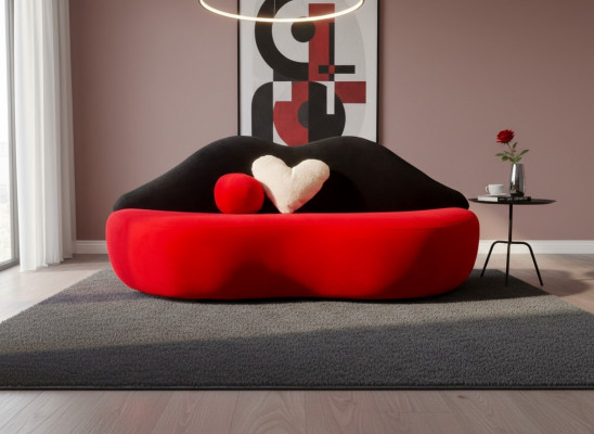 Luksusowe Łóżko Czerwone 3 miejsce do siedzenia Sofa Designerskie Meble Kanapy Sofy do salonu