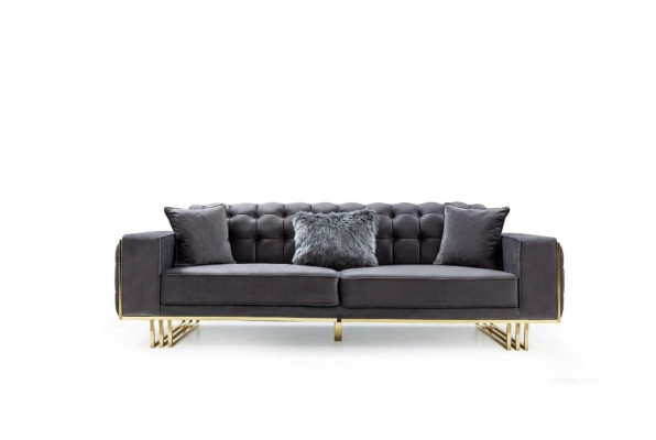 sofa Luksusowe Meble Salon Stopy 240cm Kanapa Sofy Kanapy 3 miejsce do siedzenia