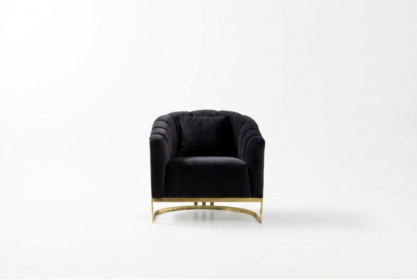 Ekskluzywne Fotel Luxury Black Elementy Stal nierdzewna Longe Club Meble