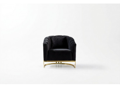 Ekskluzywne Fotel Luxury Black Elementy Stal nierdzewna Longe Club Meble