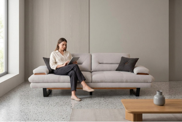 Luksusowa Sofa 3 miejsce do siedzenia Meble Salon Designerskie Kanapy 238cm Sofy