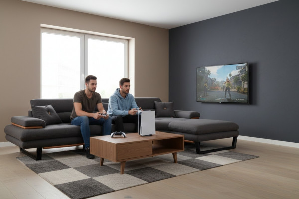 Designerska szara kanapa Narożnikowa w kształcie litery L Nowoczesne meble do salonu Zestaw narożny Sofa