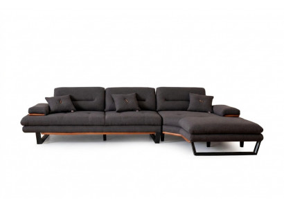 Designerska szara kanapa Narożnikowa w kształcie litery L Nowoczesne meble do salonu Zestaw narożny Sofa