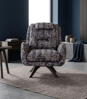 Fotel Nowoczesne Szare Meble do Salonu Włókiennicze Luxury Design Meble Lounge Club