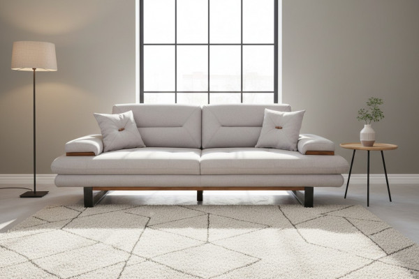 Designerska Szara Sofa 3 Siedziba Nowoczesne Meble w Salonie 238cm Kanapy