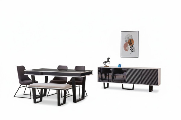 Designerski zestaw jadalnia 10 sztuk luksusowe Meble stylowa jadalnia z grupy Kredens
