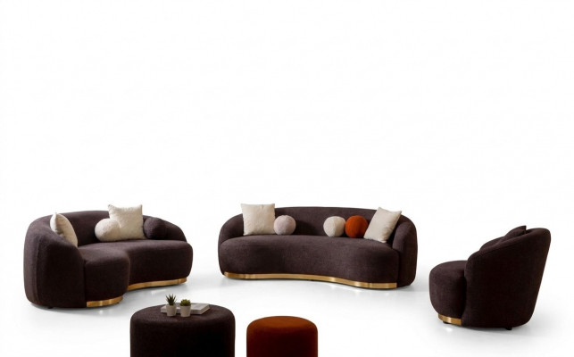 Stylowy komplet wypoczynkowy do salonu Designerski Zestaw sofowy 4+3+1 Siedziba Meble