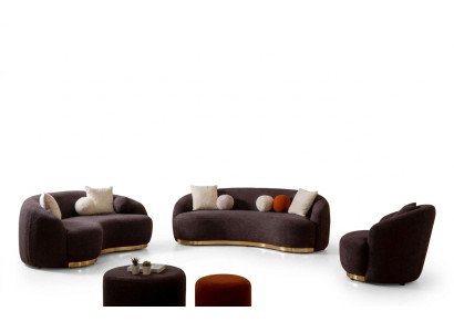 Stylowy komplet wypoczynkowy do salonu Designerski Zestaw sofowy 4+3+1 Siedziba Meble