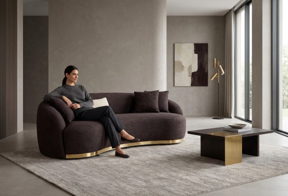 Designerska Sofa 4 - miejsce do siedzenia Brown Kolor Nowość w Salonie Modern