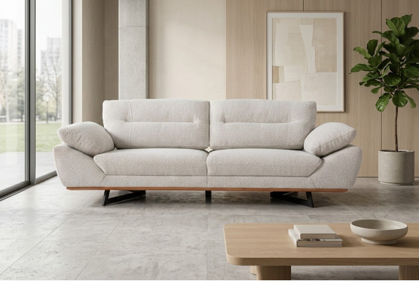 Sofa Comfort Designer 3 miejsce do siedzenia Podkładka Sofy Design Biały w salonie