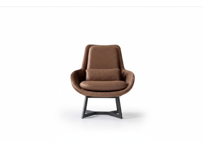 Designer Fotel 1 miejsce siedzące sztuczna skóra Couch Podkładka Fotel Design Brown