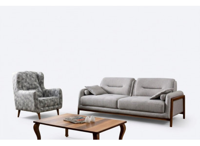 Zestaw 2 szt. do salonu Zestaw sofowy trzyosobowa sofa nowoczesny Fotel Włókienniczy