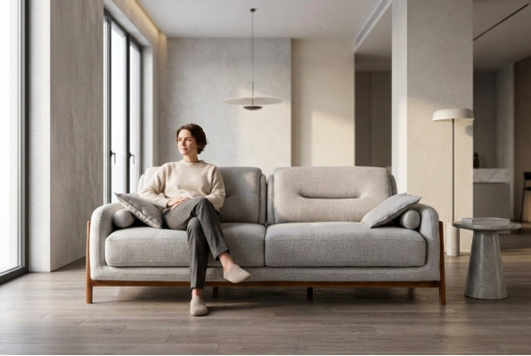 Luksusowa Sofa 3 miejsce do siedzenia Trzyosobowa Meble w Salonie Nowoczesna Podkładka Włókiennicza
