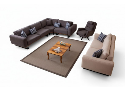 Designerski zestaw do salonu Żywy krajobraz Narożnikowa kanapa L-Shape 3 Sofa Fotel 3-częściowa
