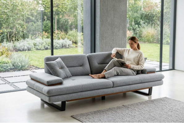 Nowoczesne Meble sofa do salonu 3 miejsce do siedzenia szara xxl duża Designerska Meble 238cm
