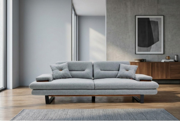 Nowoczesne Meble sofa do salonu 3 miejsce do siedzenia szara xxl duża Designerska Meble 238cm