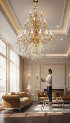 żyrandol kryształ Salon Lampa sufitowa Duże wille Lampy 160x280