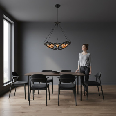 Lampa sufitowa Szykowna lampa do osiedla Lub Sypialnia Nowy Czarny