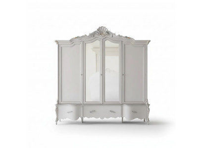 Szafa czterodrzwiowa Biała Klasyczna Solidne drewno Szafki Design