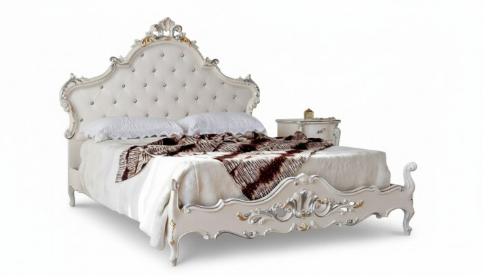 Łóżko Podkładka Design Luksusowe podwójne łóżko Chesterfield Drewno Meble Szafki