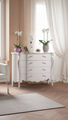 Komody Biała Sypialnia design klasyczny luksusowy kredens Drewno Kredens