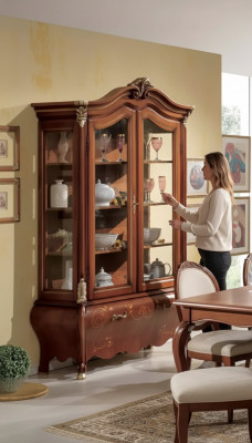 Luksusowe Drewno Galota Kredens Design Szafki Brązowe Włoskie Meble Nowe