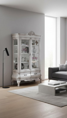 Drewno Gablota Biały Kredens Design Szafki Włoskie Meble Szafa
