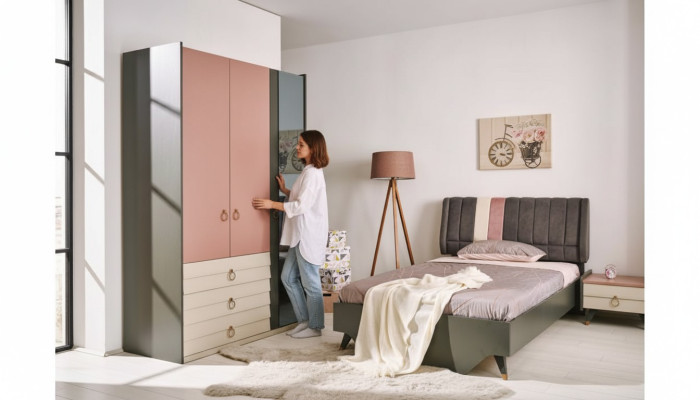Zestaw Sypialnia Łóżko Stolik nocny Szafa Zestaw Modern Luxury Setra