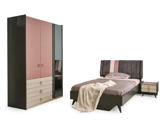 Zestaw Sypialnia Łóżko Stolik nocny Szafa Zestaw Modern Luxury Setra