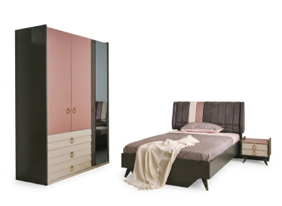 Zestaw Sypialnia Łóżko Stolik nocny Szafa Zestaw Modern Luxury Setra