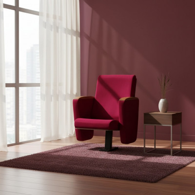 Fotel Art Deco Fotel Sofa 1 miejsce do siedzenia dla Theatre Design Luxury Czerwony Włókienniczy Nowość