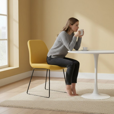 Krzesła Yellow Luxury Design Podkładka Krzesło Meble biurowe Nowa jadalnia Włókienniczy Meble