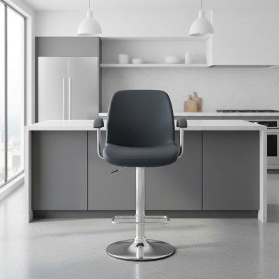 Nowoczesny Szary Krzesło Designerski Stołek Barowy Metalowy Stylowy Luksusowy Meble Stołek
