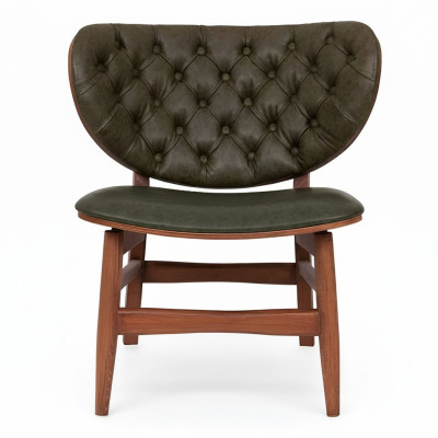 Nowoczesne krzesło Fotel z pojedynczym siedziskiem w kolorze Chesterfield Green