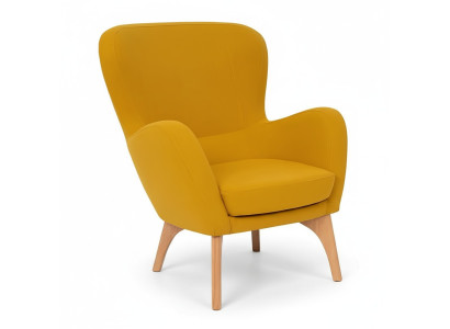 Żółty designerski Fotel Podkładka do salonu LoungeFotel Noble jednoosobowy