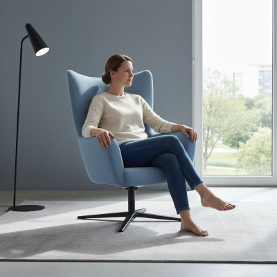 Blue Fotel EarsFotel Designer 1-miejsce siedzące Modern CocktailFotel
