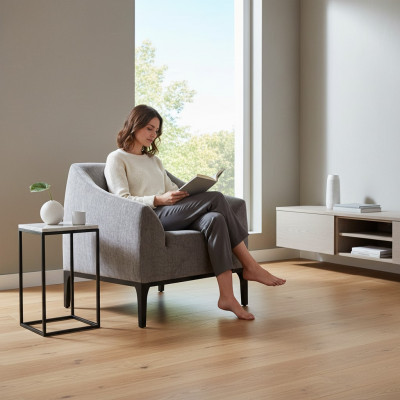 Szary Fotel do salonu Fotel tapicerowany jednoosobowy Modern RelaxFotel