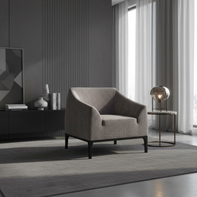 Szary Fotel do salonu Fotel tapicerowany jednoosobowy Modern RelaxFotel