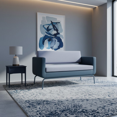Szara Podkładka Sofa Designerska 3-miejsce siedzenia sztuczna skóra Sofa 3-osobowa Modern New