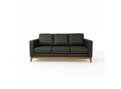 Czarna designerska sofa biurowa 3-miejsce siedzące do salonu 3-osobowa sofa tapicerowana