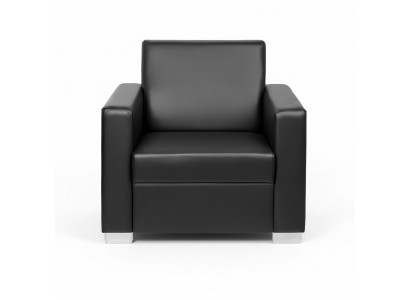 Czarna skórzana Fotel Designer Podkładka Jednoosobowa Pokój dzienny Relaks miejsce siedzące