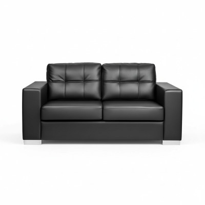 Czarny Salon 2-miejsce do siedzenia Luksusowa Skóra Relaks Kanapa Nowoczesny Design