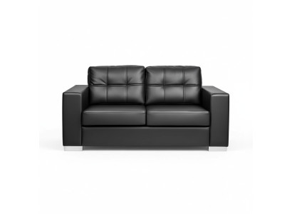 Czarny Salon 2-miejsce do siedzenia Luksusowa Skóra Relaks Kanapa Nowoczesny Design