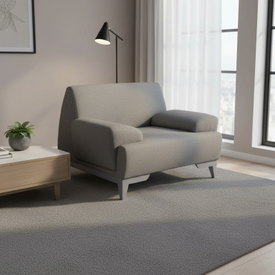 Szary Designerski Fotel Nowoczesny Salon 1-miejsce siedzące Relaks PolsterFotel