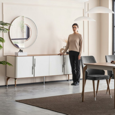 jadalnia Kredens Kredens z Lustro Nowoczesny Nowy Luksus Komody Drewno Design