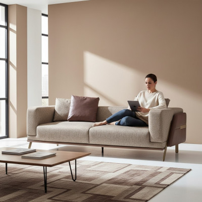 Luksusowa Sofa 4 miejsce do siedzenia Sofy Nowoczesne Sofy Tapicerowane Włókienniczy Designerska Kanapa Nowość