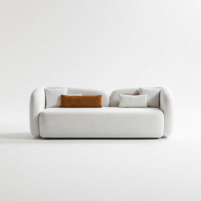 Modern Design Podkładka Biały Siedziba Kanapa 3 miejsce do siedzenia Sofa Sofy Włókienniczy Materiał