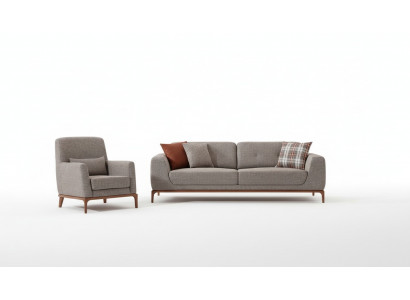 Luksusowy Zestaw sofowy Sofa 3 miejsce do siedzenia Fotel Materiał Nowoczesny Szary Zestaw Nowoczesny Nowy