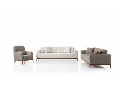 Zestaw sofowy Sofa Luxury 2x Sofy 3 miejsce do siedzenia 1 miejsce do siedzenia Modern Zestaw 3-częściowy Modern