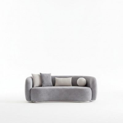 Sofa 4 miejsce do siedzenia Sofa tapicerowana szara Textill Siedziba Design Material Nowoczesne sofy kanapowe